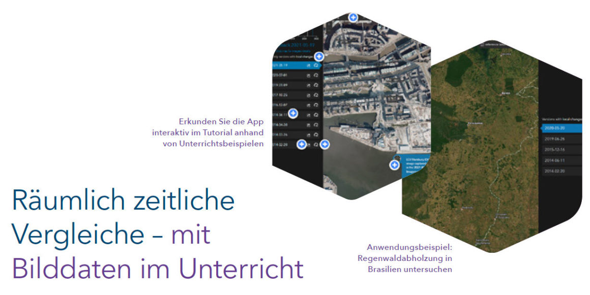 Kopf der Themenseite zur Wayback App aus dem neuen Booklet des Esri Schulteams